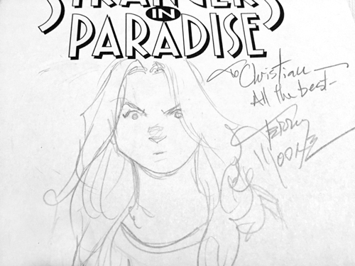 Katchoo-Sketch von Terry Moore, Strangers in Paradise, Schreiber & Leser 2014