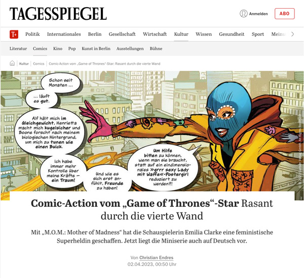 Screenshot des Tagesspiegel-Comic-Portals 